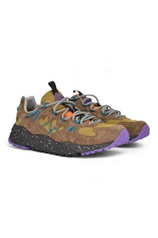 Sneaker uomo in camoscio e nylon colore testa di moro. FLOWER MOUNTAIN | YAMABUSHI-0B01